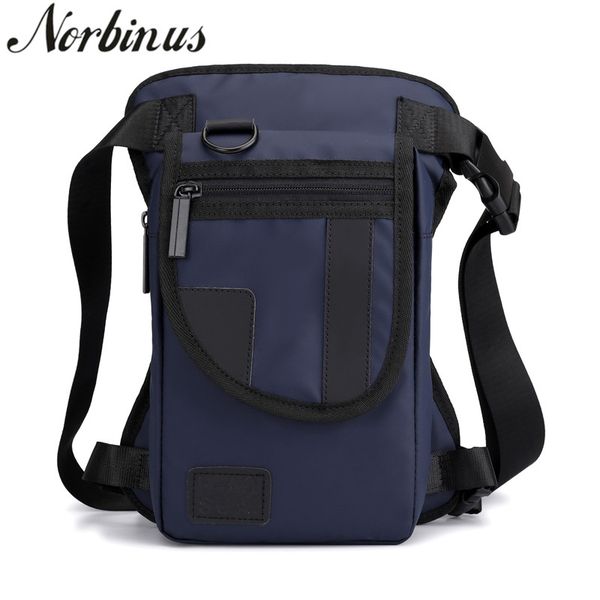 

norbinus men nylon/canvas drop leg bag male motorcycle rider belt bag shoulder messenger crossbody bags hip bum fanny waist pack