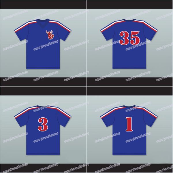 

Men Brewster 35 Nolan 3 Pegler 1 Hackensack Bulls Blue Baseball Jersey Brewster's Millions High Quality All Stitched Free Shipping Jerseys