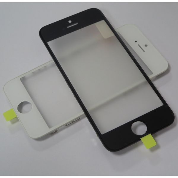 Para iphone 5g 5s 5c imprensa fria outer vidro com o meio quadro moldura oca film assembléia partes