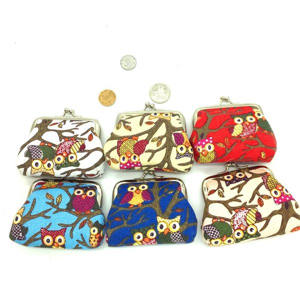 

совы искусственной кожи кошелек дети засов сцепления сумка ребенок мини-бумажник изменение девушка портмоне, White