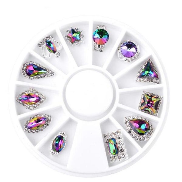 

nail art geometric rhinestones nails wheel diy stone decoration ornaments jewelry accessories nail art decoration tools, Silver;gold