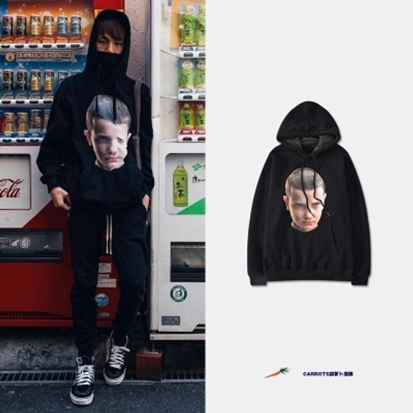 

thick fleece kanye west season 3 hoodies hoody black head sweatshirts pullover strange tide brand avatar hip hop hooded