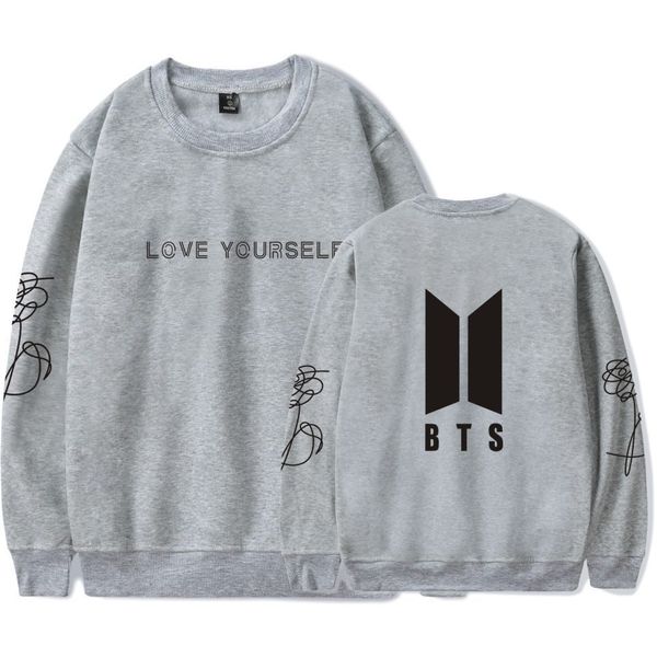 

Mens O-Neck Pullover Hoodies Lovers Casual Fashion Streetwear Sweatshirt BTS Print Women Clothes Long Sleeved Tshirt Hoodie Clothing