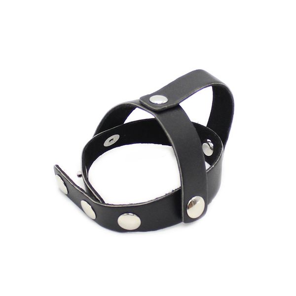 Leder Bondage Snap Penis Cock Strap Ball Divider Harness Schwarz Cosplay Zurückhaltung Fetisch #R78