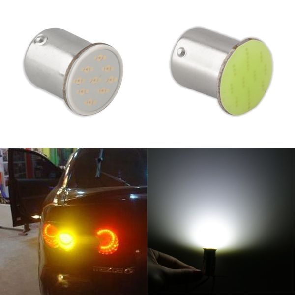 Ba15s Cob P21w Led 12 Smd 1156 12v Led Bulbs Rv Trailer Truck Interior Lamp 1073 Parking Auto Car Light Super White Led Automobile Lights Led