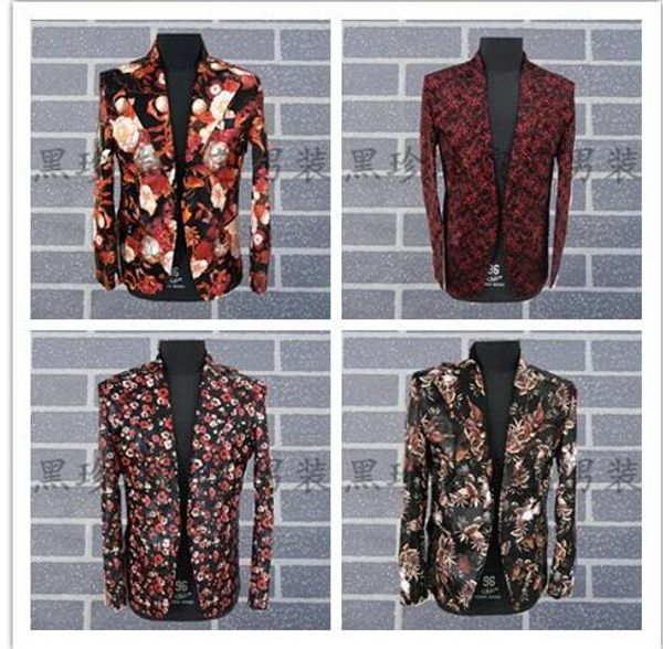 

men attern suits designs homme terno stage costumes for singers men sequin blazer dance clothes jacket star style dress punk, White;black