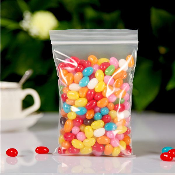 Sacchetti per imballaggio in plastica PE con cerniera spessa 0,2 mm 4x6 cm Sacchetti per imballaggio trasparenti per gioielli da 100 pezzi Sacchetti di plastica personalizzati