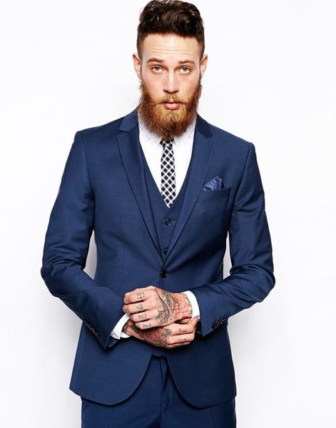 

custom made navy blue men suit tailor made suit, bespoke men wedding suit, slim fit groom tuxedos for men(jacket+pants+vest+tie, White;black