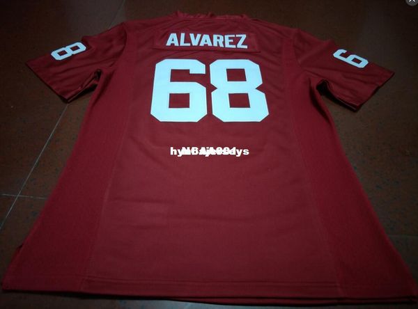 

men #68 jonathan alvarez red white oklahoma sooners alumni college jersey or custom any name or number jersey, Black;red