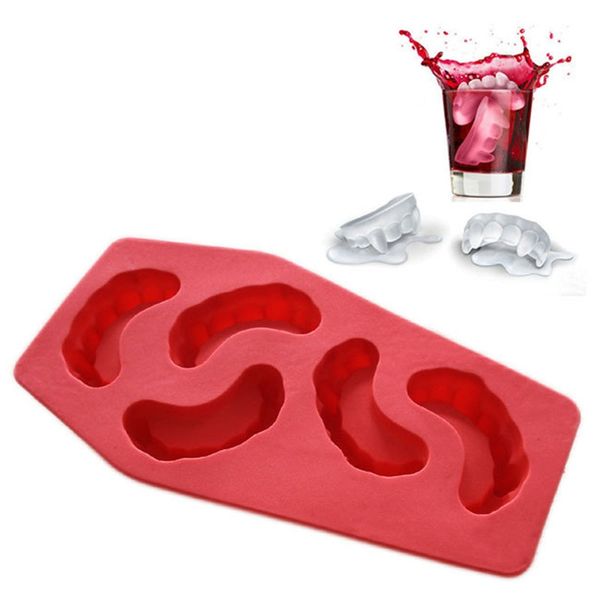 Bandeja De Gelo Dentes Forma Molde De Silicone Vampiro Dentes Forma Silicone Ice Cube Bandeja / Eco-friendly Ice-making Mold / boa qualidade Ice Maker