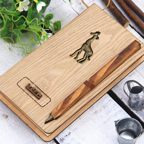 

creative original wooden kawaii notebooks hand book diary diy high-quality hardcover 32k/48k/64k students gifts stationery 1pc, Purple;pink