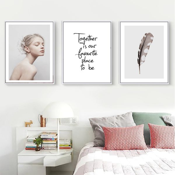

feather poster nordic posters and prints quotes picture canvas painting abstract painting wall pictures for living room unframed