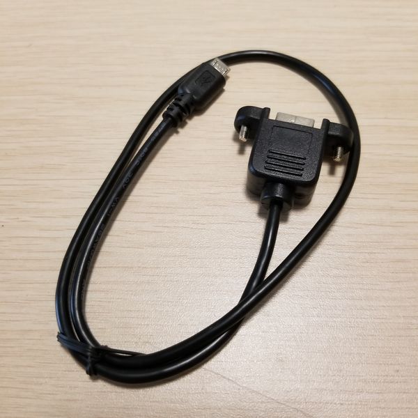 

micro usb to type b usb printing cable male to female with pannel mount & screws black 50cm for printer