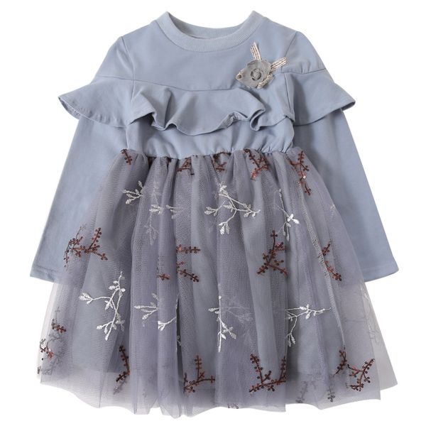 

new fashion princess clothing flower girl mesh snow design girls dresses, Red;yellow