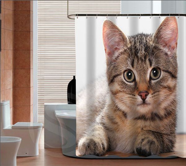 

wholesale-new arrive lovely cat tiger custom shower curtain bath curtain waterproof more size sq0419-zhh-07
