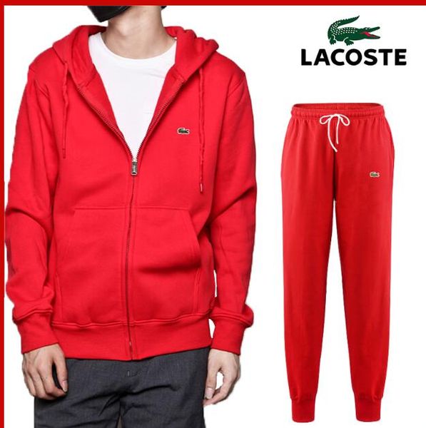 mens red polo sweat suit