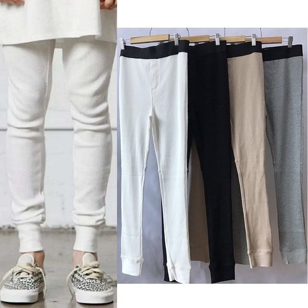 

2018 ju tin bieber fear of god men women legging pant fog hip hop cotton pant black white khaki grey