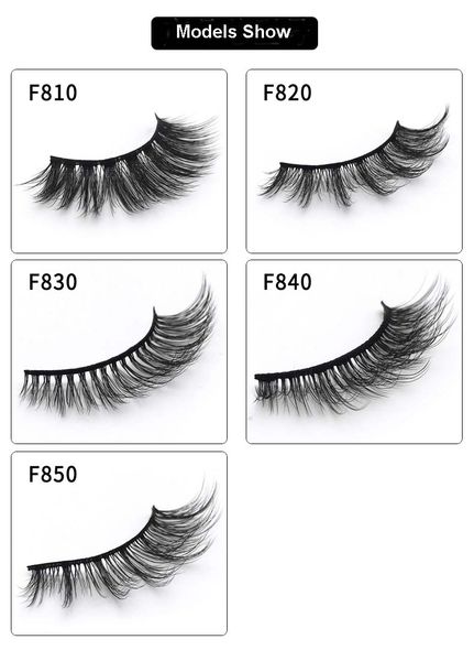 

mink fur hair fake eyelashes hand-made reusable false lashes natural long 5 pairs pack 5 models available dhl free