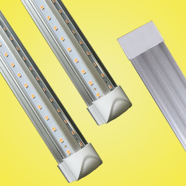 Luzes de tubo LED de 8 pés de forma T8 V Integrada 2 pés 3 pés 4 pés 5ft 6 pés 8 pés Fonte mais fria porta Luta dupla Luta Luzes Tubos Fluorescent Gretle