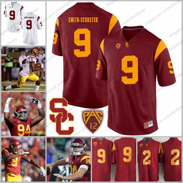 

usc trojans # 9 juju смит-шустер 2 adoree 'джексон 94 леонард уильямс 43 трой поламалу красный белый ncaa колледж футбол джерси s-3xl, Black