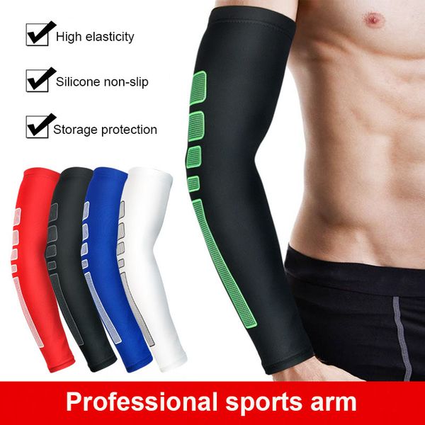 

1pcs men women anti-uv cuff running arm warm antiskid silicone riding cycling arm sleeves basketball armband sport elbow wrist, Black;gray