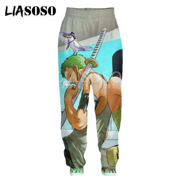 

liasoso anime one piece monkey d luffy zoro brook 3d print men's pants long pants casual fashion good quality a96, Black