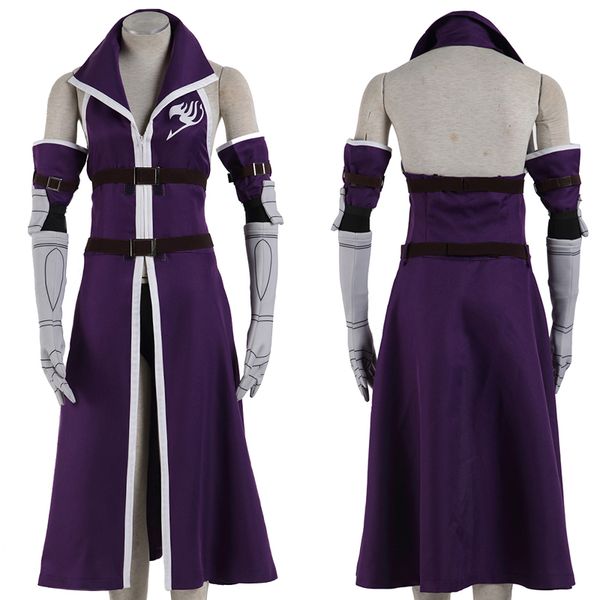 

fairy tail erza scarlet purple cosplay costume, Black