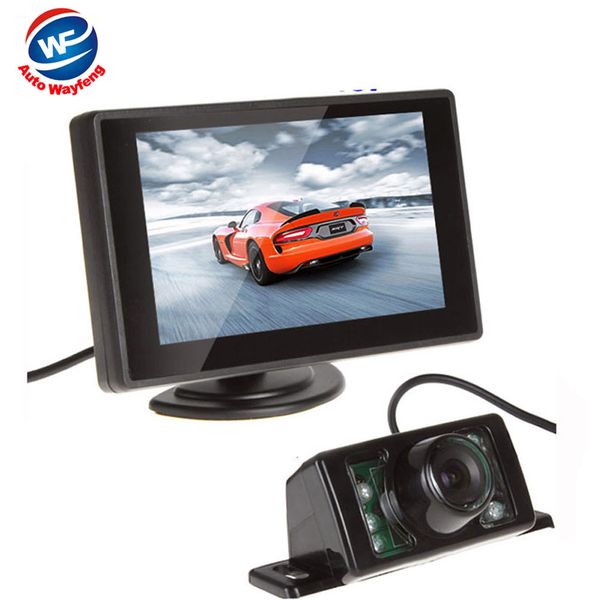 

car hd video 7led auto parking monitor 4.3 inch car mirror monitor with reversing car rear view backup camera night vision