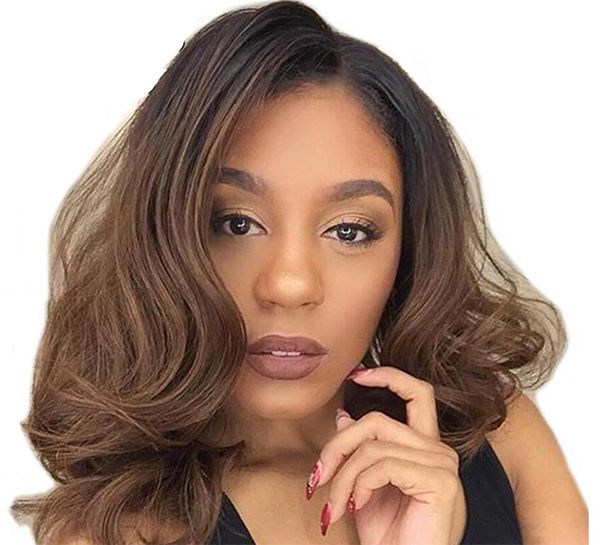 Ombre 1b 27 Full Lace Human Hair Wigs Dark Roots Honey Blonde 150