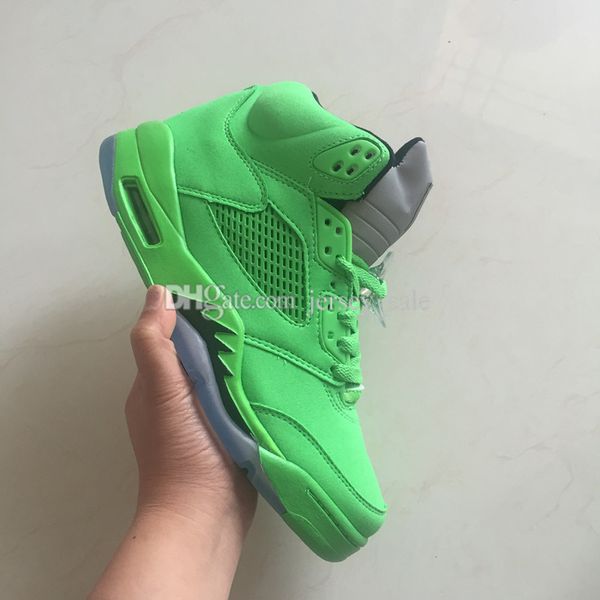 

2018 new 5 5s v green mens basketball shoes athletic sports sneakers trainers outdoor designer running shoes for men size us 8-13