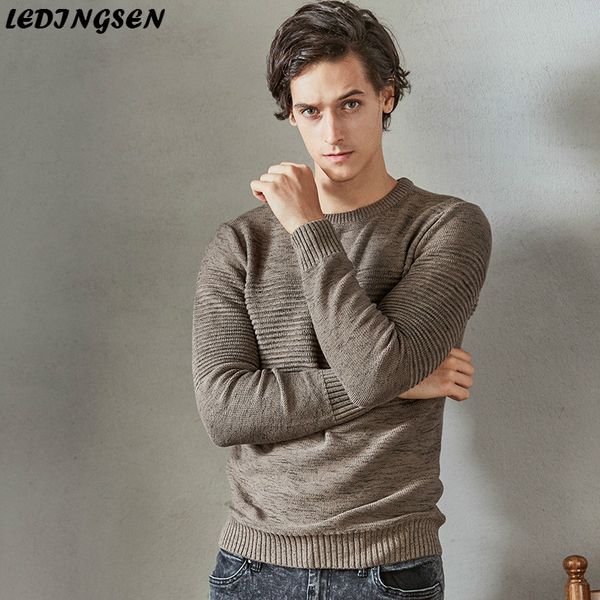 

ledingsen winter men warm slim sweater knitted long sleeve patchwork pullover male ropa de hombre 2018 plus size 4xl, White;black