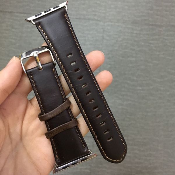 

Watchband For iWatch 4 Wristband Smart Straps for Series 1/2/3 42MM 38MM Crazy Horse Leather Replacement Wristband with OPP Bag