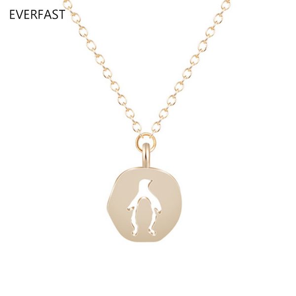 

everfast 10pc/lot cute tiny baby penguin pendants necklaces copper chain kids grils women fashion animal bijoux jewelry efn052-a, Silver