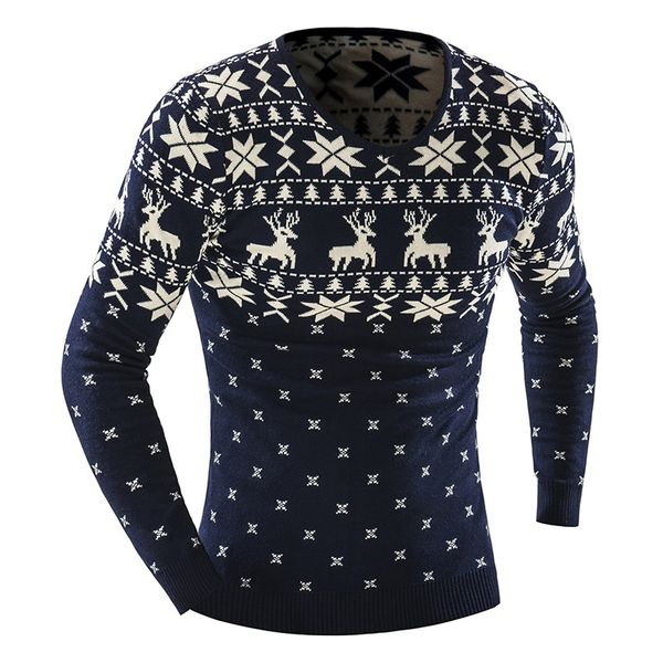 

geek new men sweater add wool deer printing pullover, White;black