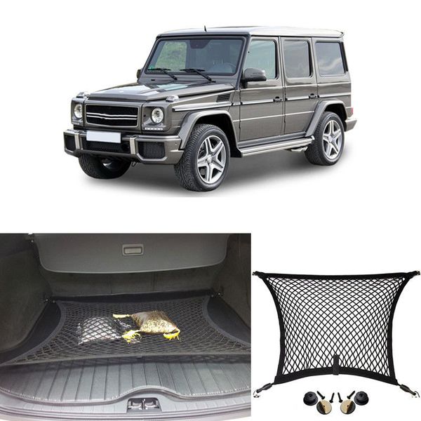 

for benz class g amg car auto vehicle black rear trunk cargo baggage organizer storage nylon plain vertical seat net