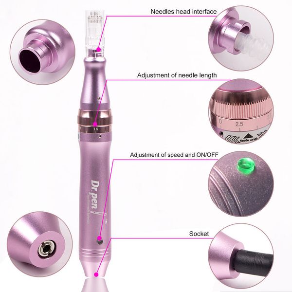 Dr Per M7-C Sistema automatico MicroNeedle Lunghezza ago regolabile 0,25 mm-2,5 mm DermaPen elettrico Timbro CE