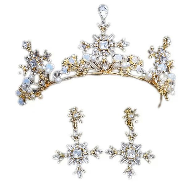 Orecchini antichi della corona della regina di cerimonia nuziale nuziale