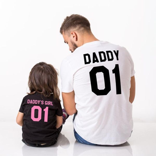

2018 summer daddy daughter family matching clothes family look father daughter matching clothes 01 daddy girl t-shirts families, White;black
