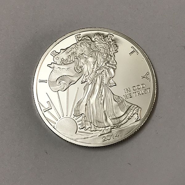 10 pcs moedas a liberdade ano 2014 prata banhado ano 2000 24k real banhado a ouro crachá 40 mm souvenir decoração moeda