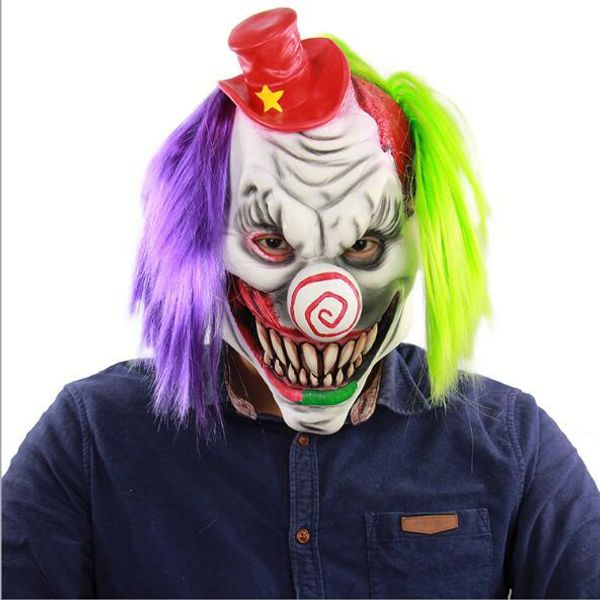 

2018 funny party joker clown costume mask creepy evil scary halloween clown mask ghost festive party mask supplies decorationa props