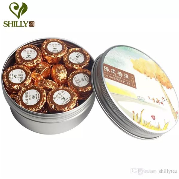 

100g shu puer tea 17pcs mini tuo cha orangegift infuser organic pu er te peel flavor pu erh tea for slimming shu puerh tea