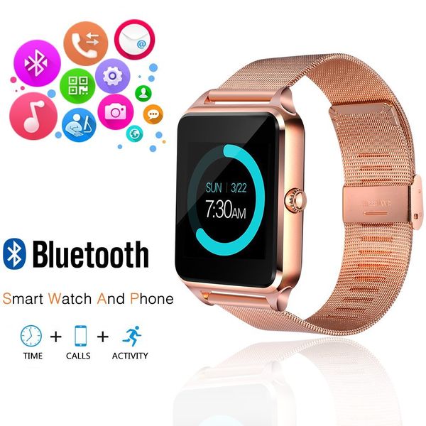 

Z60 из нержавеющей стали Smart Watch Phone Поддержка Bluetooth SIM TF карта камеры фитнес-трекер GT