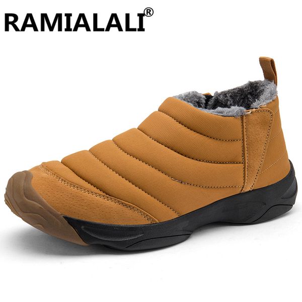 

new men boots winter with fur high warm snow boots men shoes footwear fashion male rubber winter ankle, Black