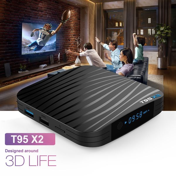 

10 шт. T95X2 Android 8.1 2 Г 16 ГБ 4 ГБ 32 ГБ Amlogic S905X2 Smart TV BOX Quad Core 2.4 Г Wi-Fi Медиаплеер T95 X2