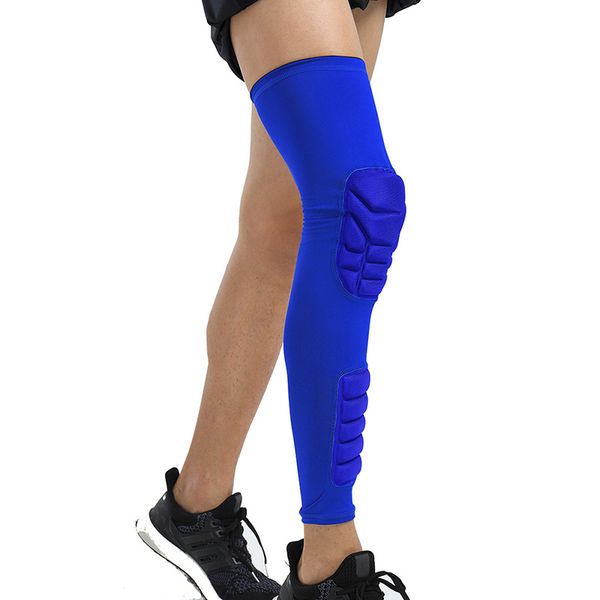 

calf knee support leg warmer sports knee pads breathable men's honeycomb long basketball protector leggings, Black;gray