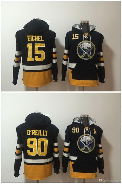 

buffalo sabres hoodie 15 jack eichel 90 ryan o'reilly hockey jersey pullover sweatshirts winter jacket 100% stitched, Black;red