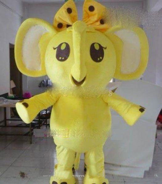 2018 vendita diretta in fabbrica elefante giallo costume della mascotte fantasia elefante giallo personaggio dei cartoni animati vestito da partito spedizione gratuita