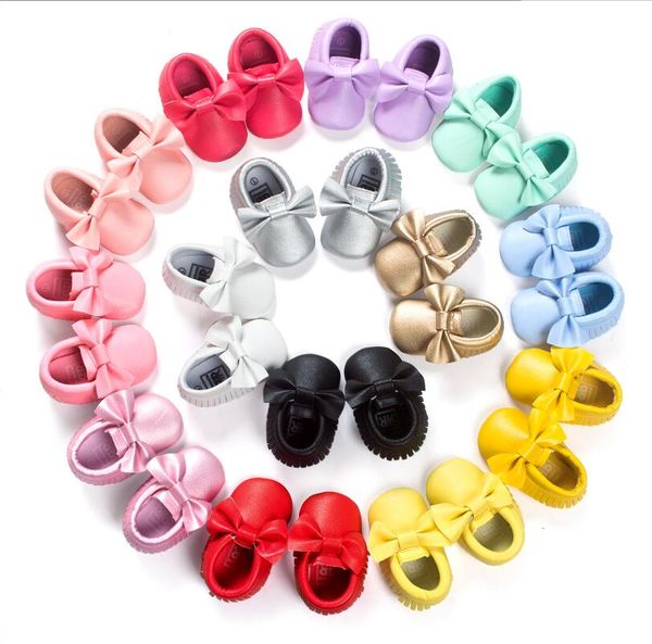 

20 цвет детские мокасины мягкой подошвой искусственная кожа первые ходунки Детская обувь новорожденных обувь кистями maccasions обувь малыша