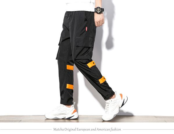 

men straight fit fashion trouser trousers sweatpants male pants slim cargo casual xdbhx, Black