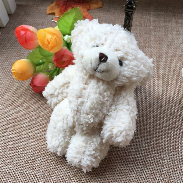 

50pcs/lot kawaii small joint teddy bears stuffed plush with chain 12cm toy teddy-bear mini bear ted bears plush toys gifts christmas present